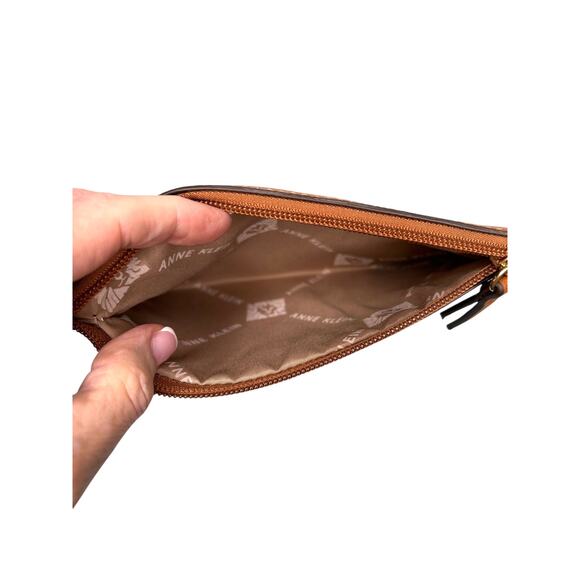 Anne Klein Natural Texturized Handbag Crossbody Bag Adjustable Strap - Picture 9 of 10